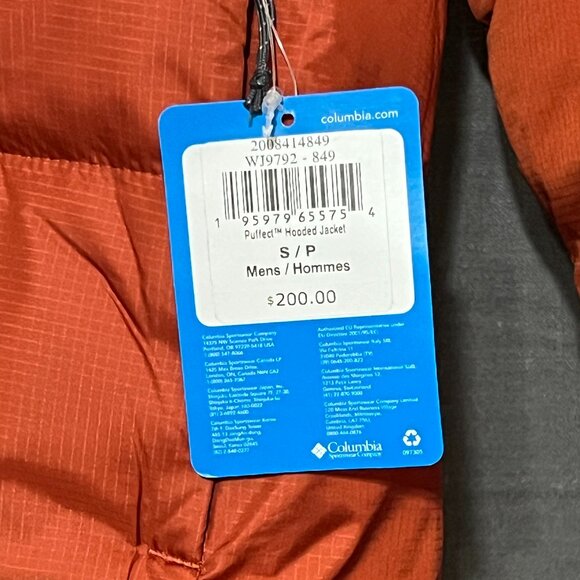 Columbia Puffect Jacket Burnt Orange and Black size small - Picture 3 of 3